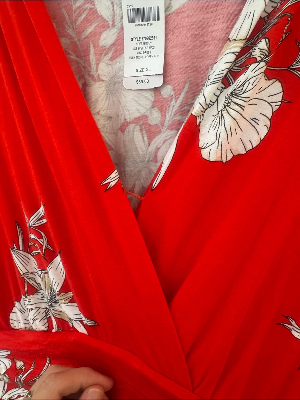 NWT Soma Red Floral Wrap-Style Women’s Dress - Picture 6 of 7